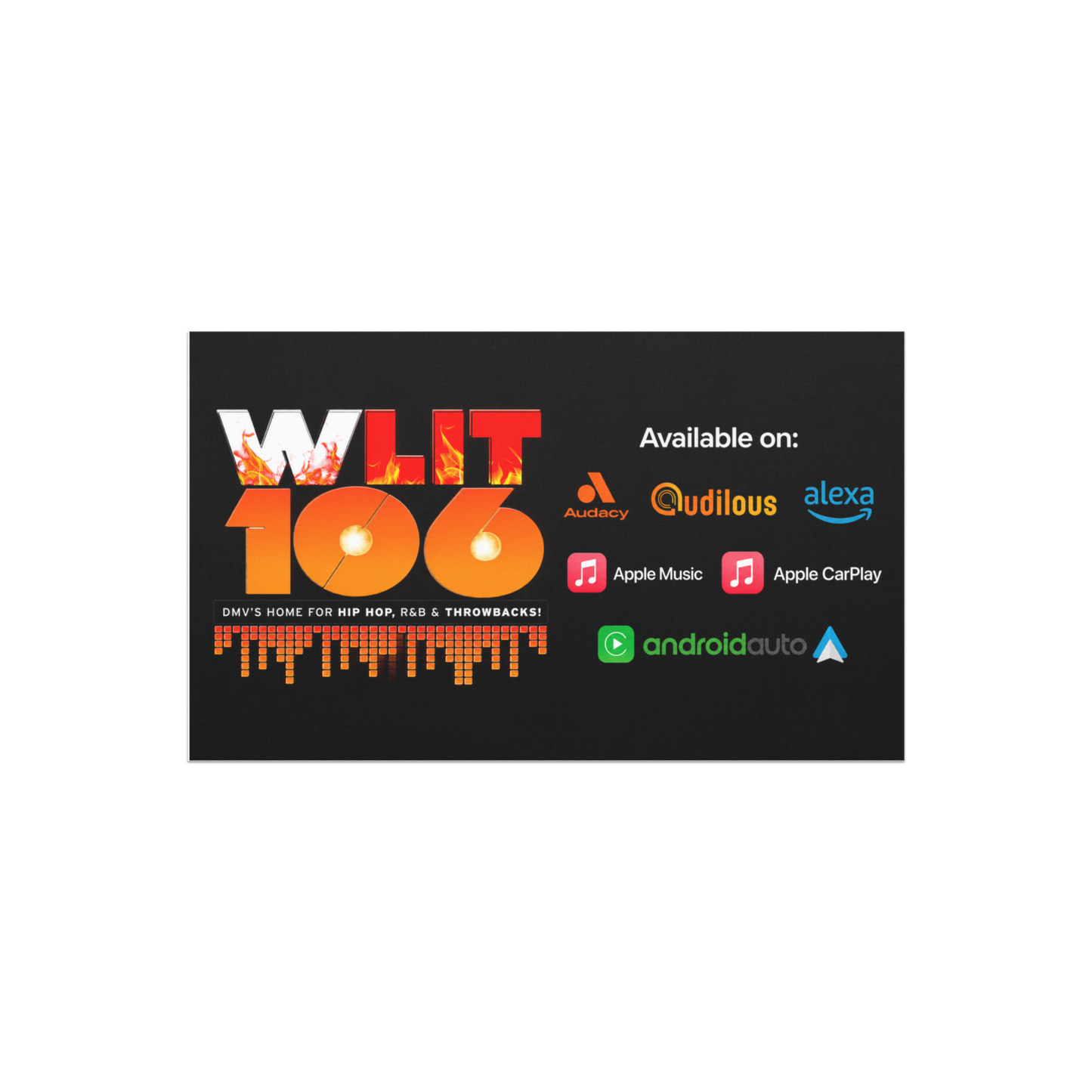 WLIT 106 Car Magnet 7.5 x 4.5