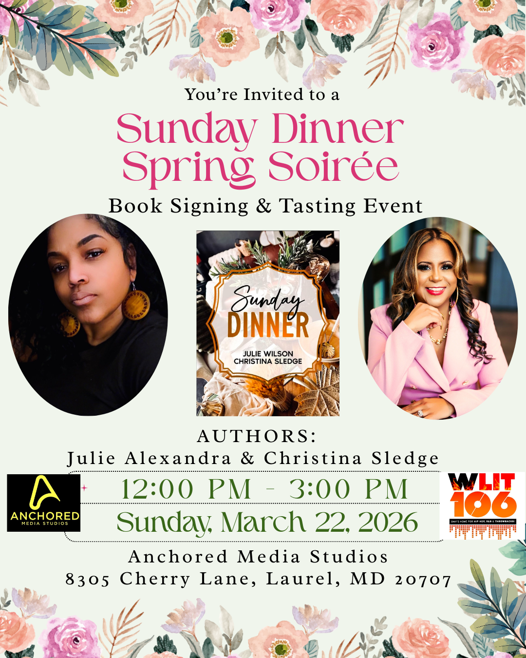 Ticket: Sunday Dinner Spring Soirée – Book Signing & Tasting Event (Includes Cookbook)