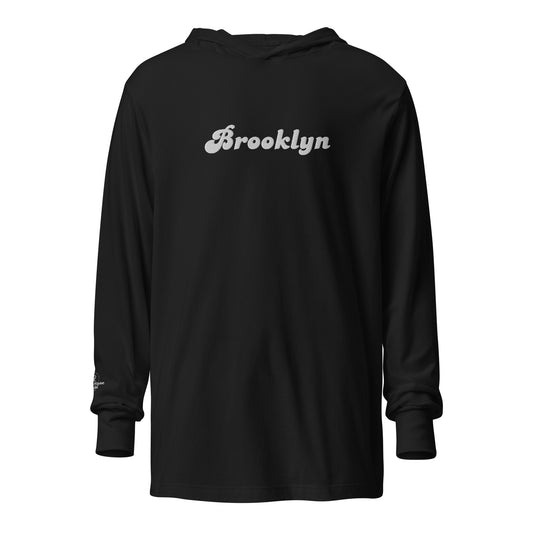 Camiseta unisex de manga larga con capucha bordada de Brooklyn